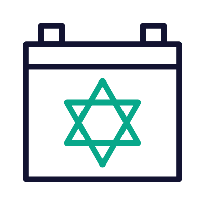 Hanukkah, Animated Icon, Outline