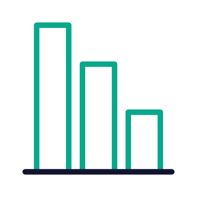Bar Chart Decline, Animated Icon, Outline