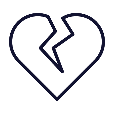 Broken Heart, Animated Icon, Outline