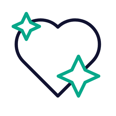 Heart Glitter, Animated Icon, Outline