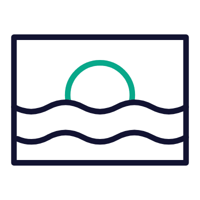 Sea Photo, Animated Icon, Outline