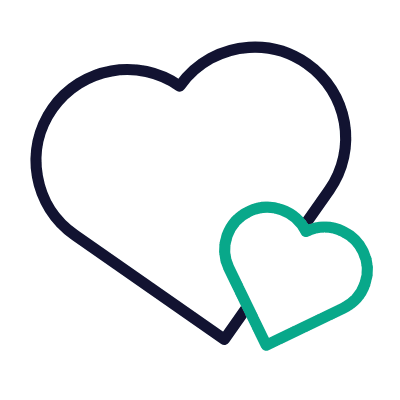 Two Hearts, Animated Icon, Outline
