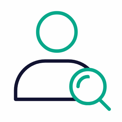 Avatar Magnifier, Animated Icon, Outline