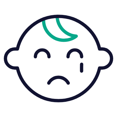 Baby Crying, Animated Icon, Outline