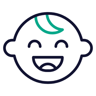 Baby Happy, Animated Icon, Outline