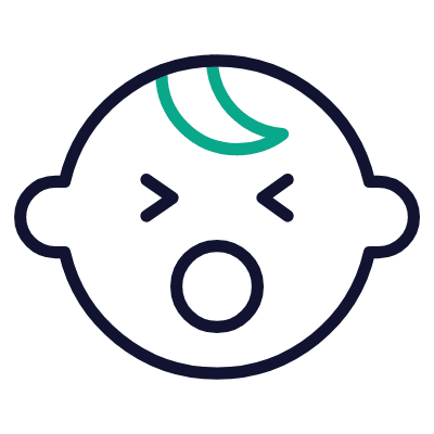 Baby Screaming, Animated Icon, Outline
