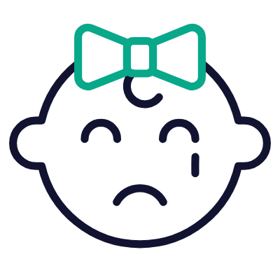 Baby Crying, Animated Icon, Outline
