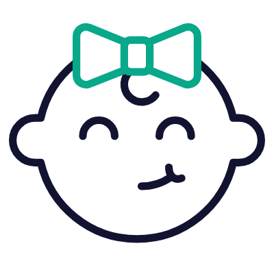 Baby Eating, Animated Icon, Outline