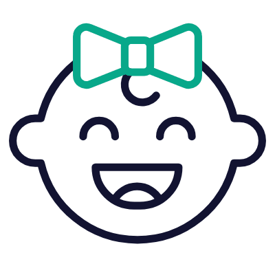Baby Happy, Animated Icon, Outline