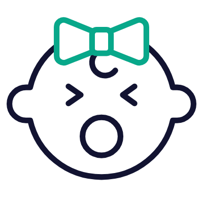 Baby Screaming, Animated Icon, Outline