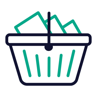Basket Full, Animated Icon, Outline