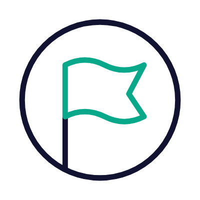 Flag Circle, Animated Icon, Outline