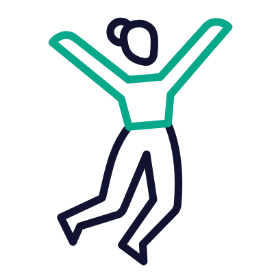 Woman Jumping, Animated Icon, Outline