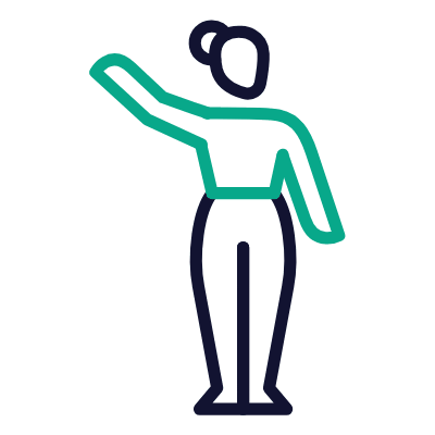 Woman Waving, Animated Icon, Outline