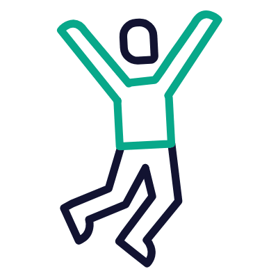 Person Jumping, Animated Icon, Outline