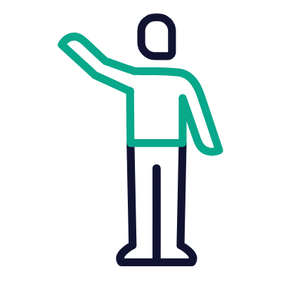 Waving, Animated Icon, Outline