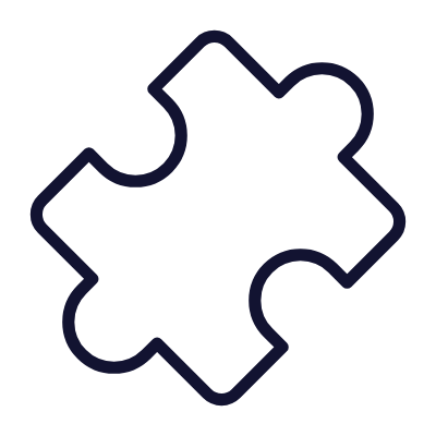 Puzzle piece, Animated Icon, Outline