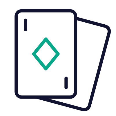 Cards Diamond, Animated Icon, Outline