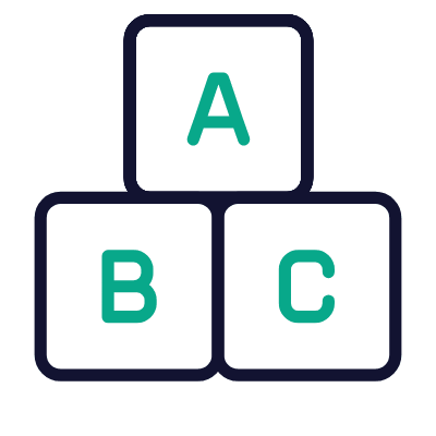 ABC Blocks, Animated Icon, Outline