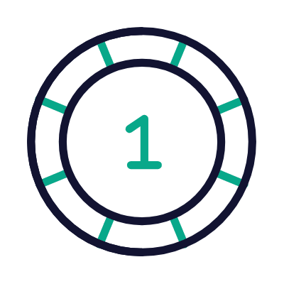 Casino Chip, Animated Icon, Outline