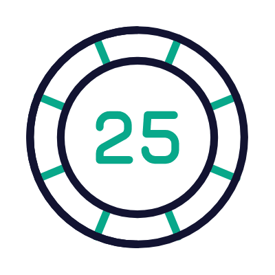 Casino Chip, Animated Icon, Outline