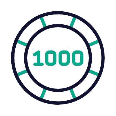 Casino Chip, Animated Icon, Outline