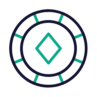 Diamond Chip, Animated Icon, Outline