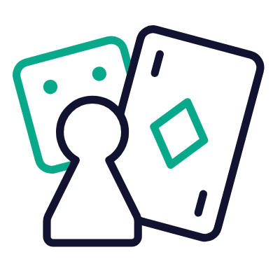 Cards & Dice, Animated Icon, Outline