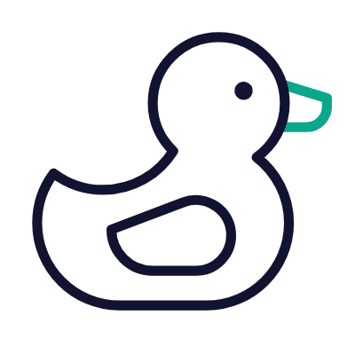 Rubber Duck, Animated Icon, Outline