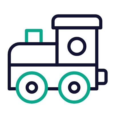 Toy train, Animated Icon, Outline