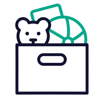 Toy Box, Animated Icon, Outline