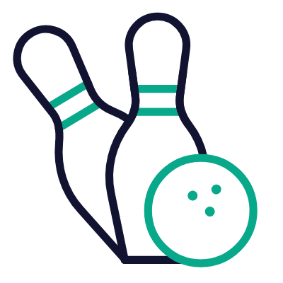 Bowling pins, Animated Icon, Outline