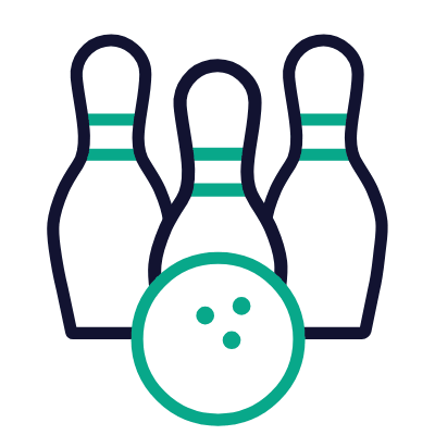 Bowling pins, Animated Icon, Outline