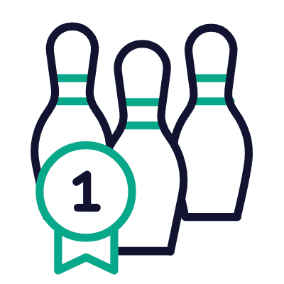 Bowling First Place, Animated Icon, Outline