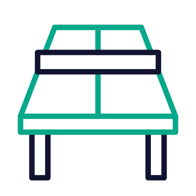 Table Tennis Table, Animated Icon, Outline