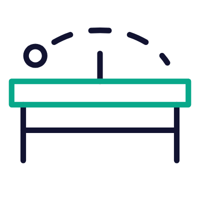 Table Tennis Serve, Animated Icon, Outline