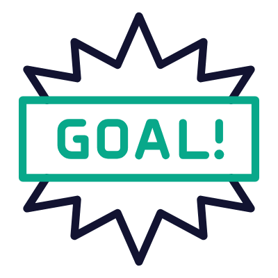 Goal Sign, Animated Icon, Outline