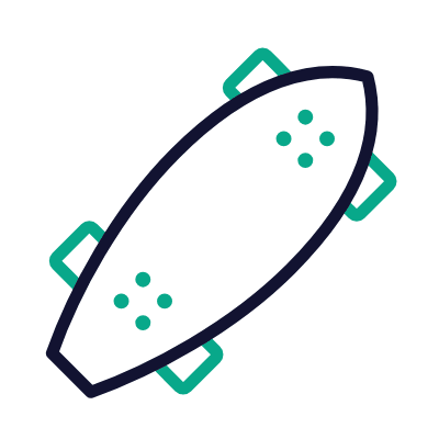 Longboard, Animated Icon, Outline