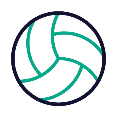 Ball Volleyball, Animated Icon, Outline