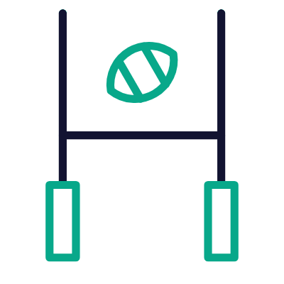 Rugby Posts, Animated Icon, Outline