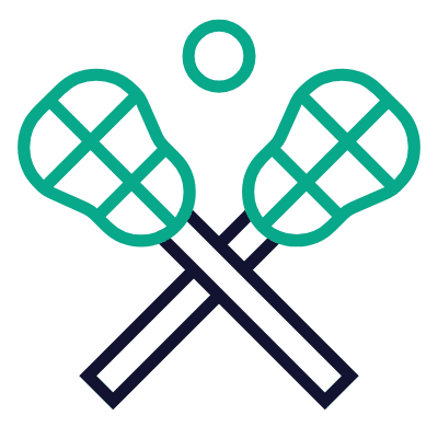 Lacrosse Sticks, Animated Icon, Outline