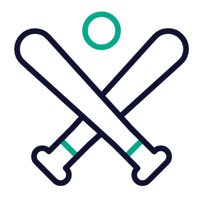 Baseball bats, Animated Icon, Outline