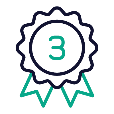 Badge Third, Animated Icon, Outline