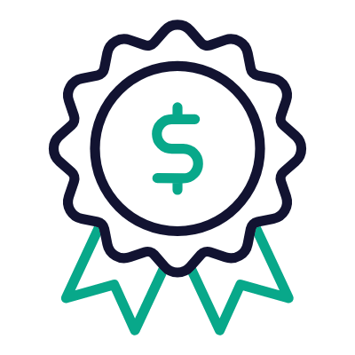 Badge Dollar, Animated Icon, Outline