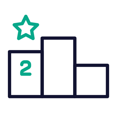 Podium Second, Animated Icon, Outline