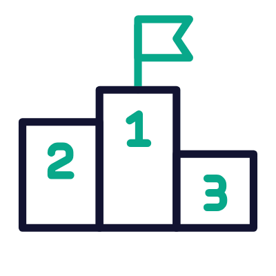 Podium Flag, Animated Icon, Outline
