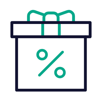 Gift Percent, Animated Icon, Outline