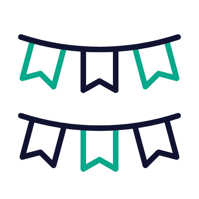 Garlands, Animated Icon, Outline