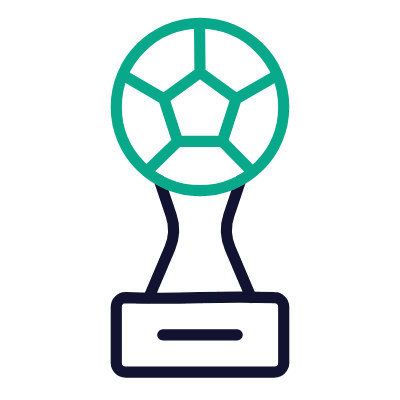 Statuette Soccer, Animated Icon, Outline