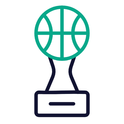 Statuette Basketball, Animated Icon, Outline